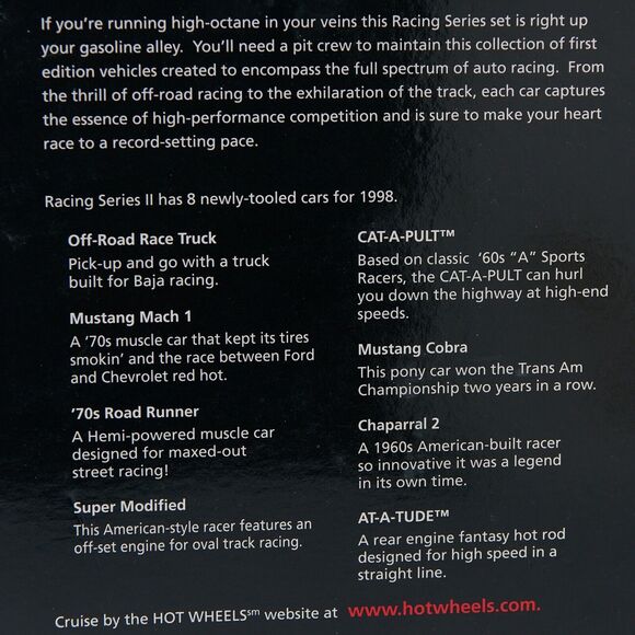 Hot Wheels 1998 Special Edition Racing Series II Toys R Us 50 Years SEALED 8 car - Picture 6 of 8